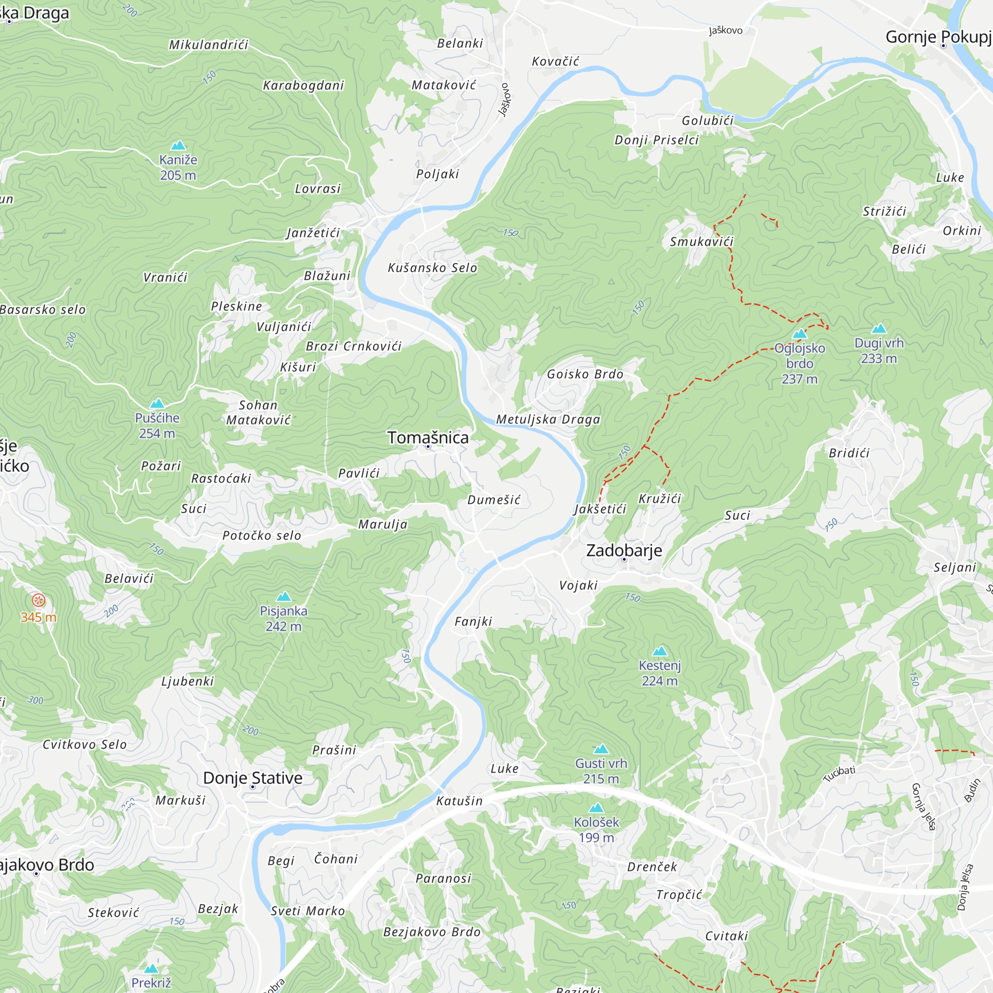 Dvor Tomašnica map