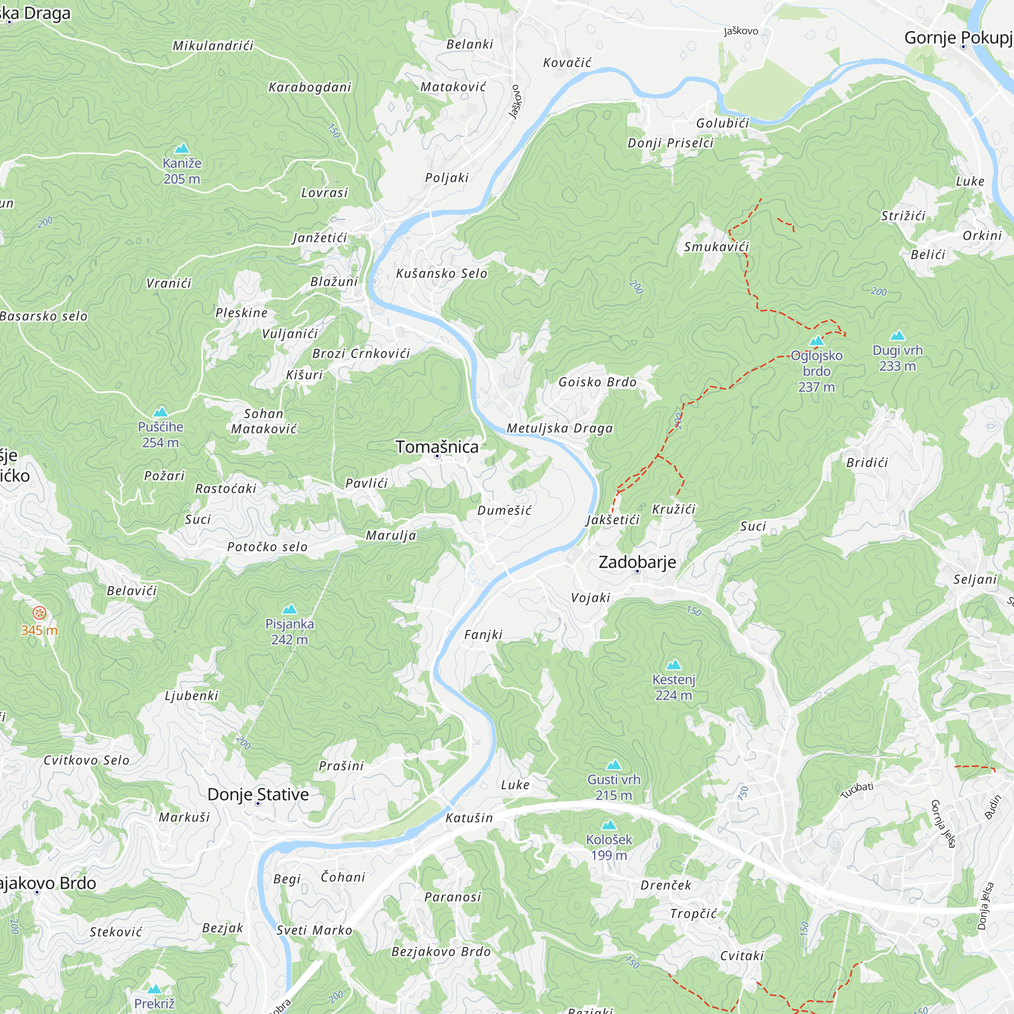 Dvor Tomašnica map