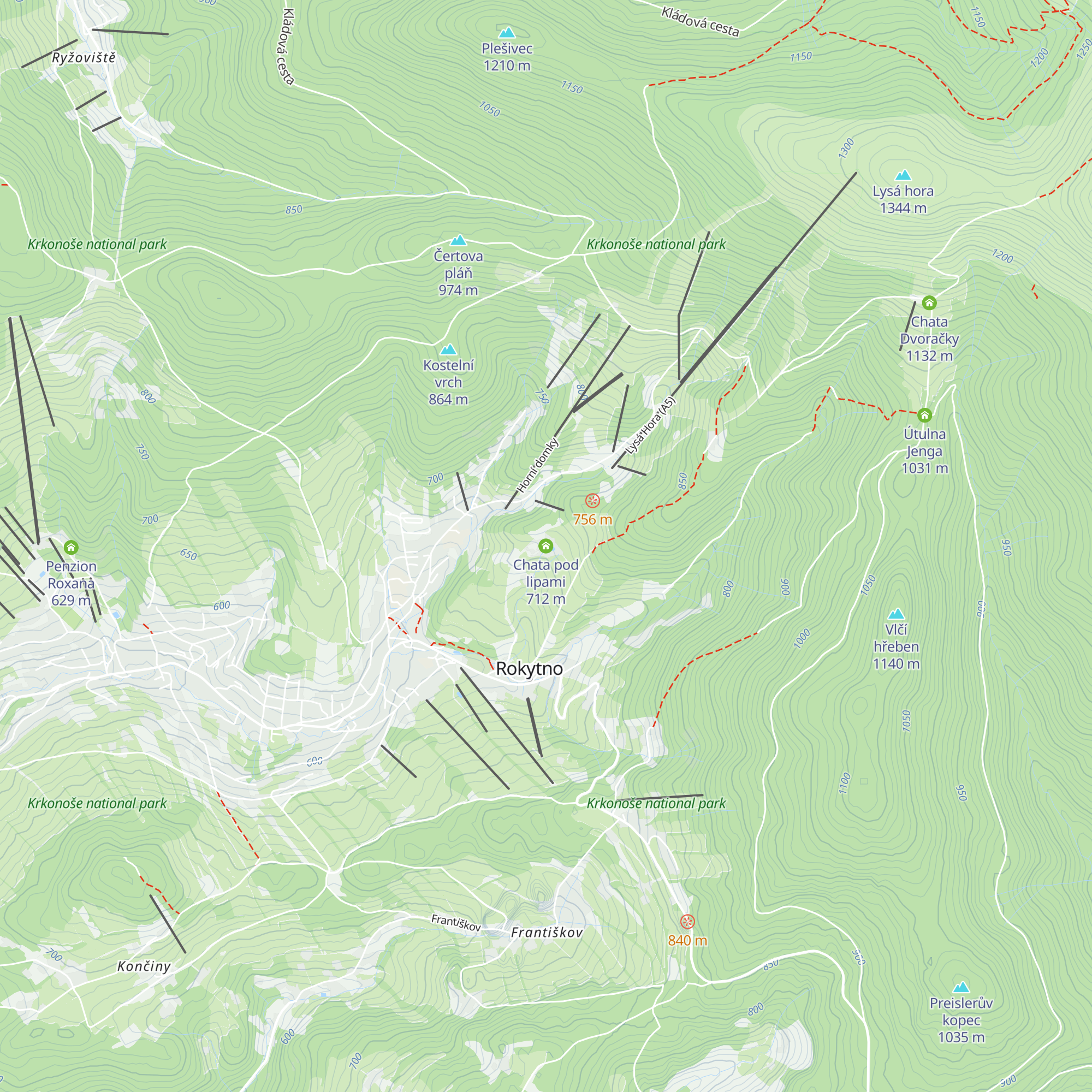 Chata pod lipami map