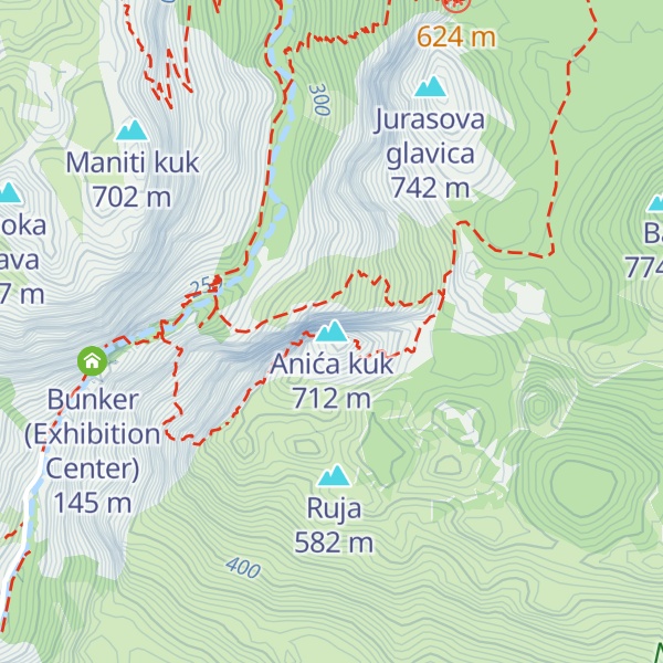 Map of Anića kuk