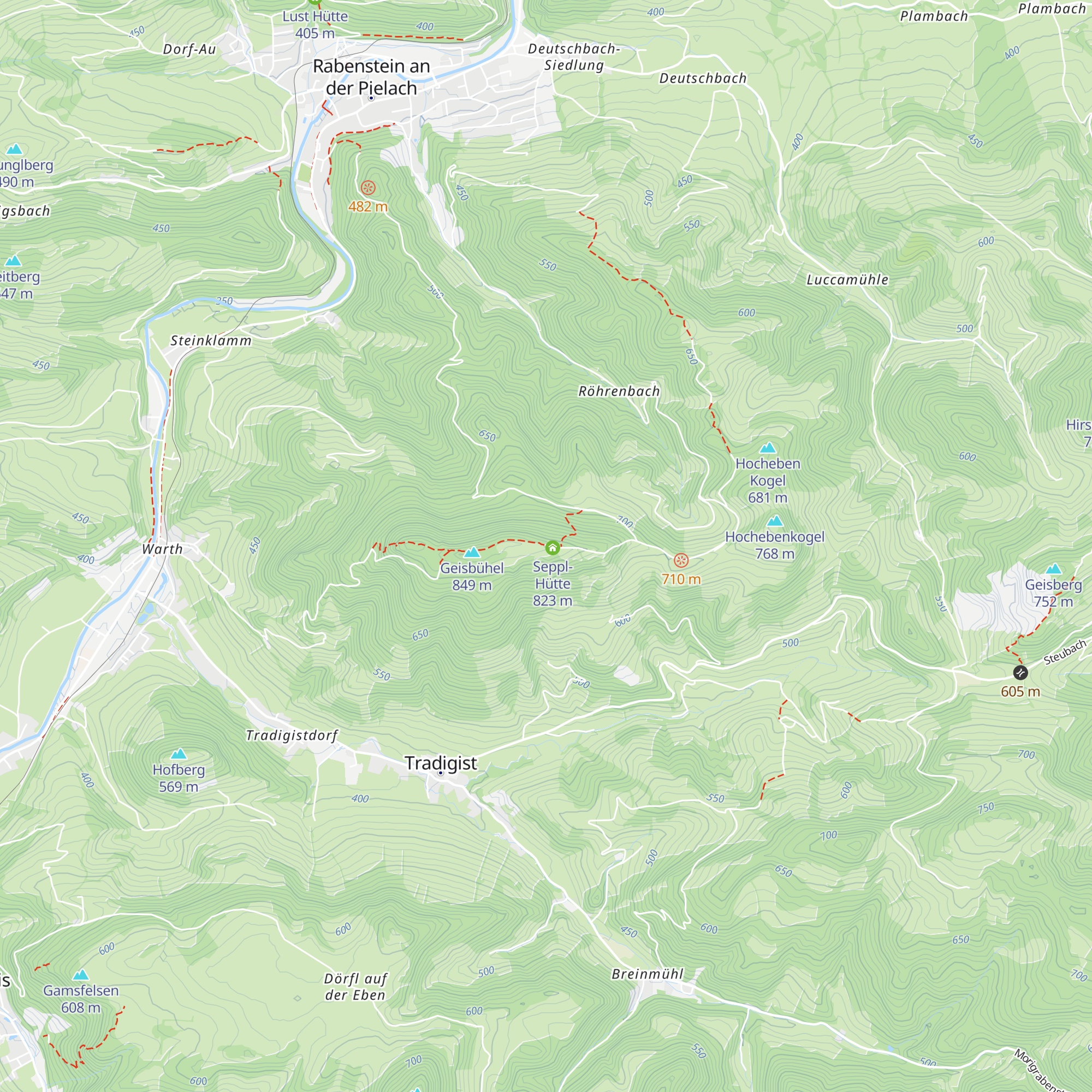 Josef-Franz-Hütte map