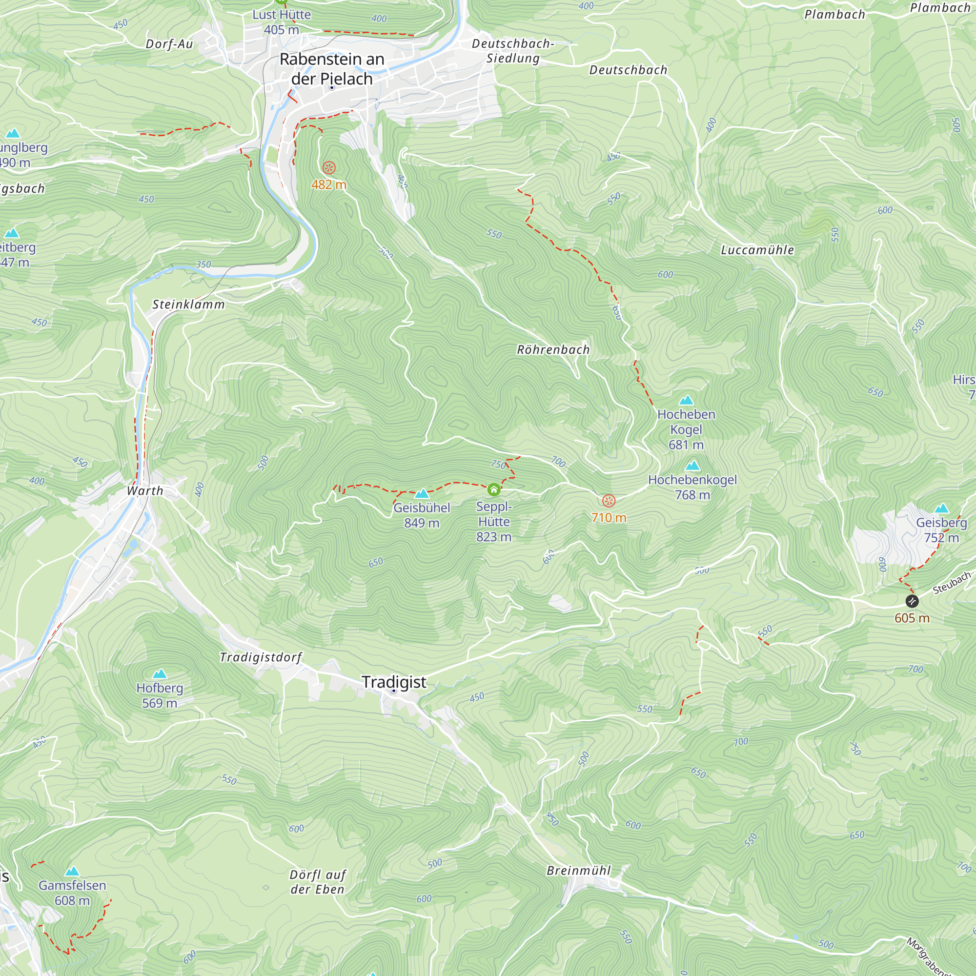 Josef-Franz-Hütte map