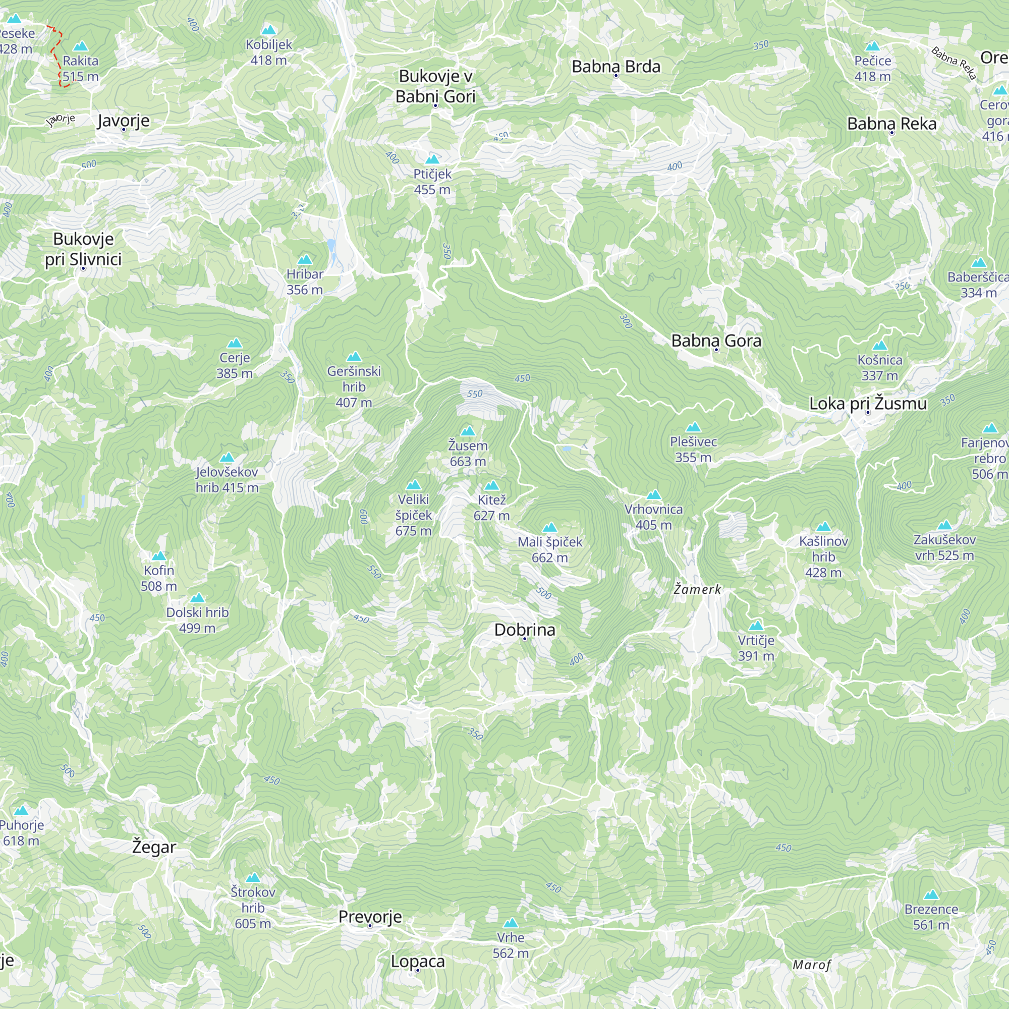 Lovski dom LD Loka pri Žusmu map