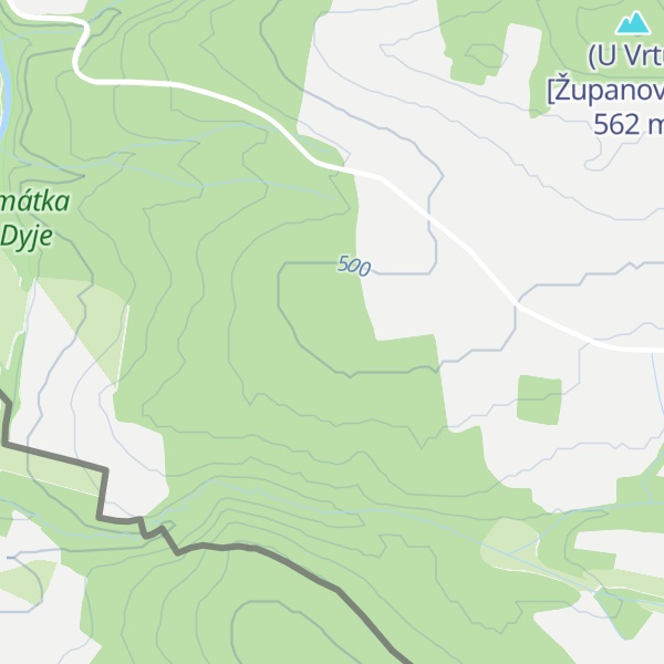 Map of Velké lesy [Županovice u Dešné]