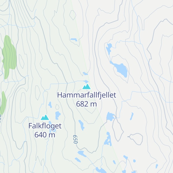 Map of Hammarfallfjellet