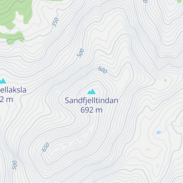 Map of Sandfjelltindan