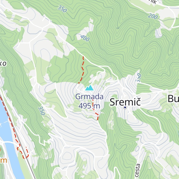 Map of Planinski hram na Grmadi