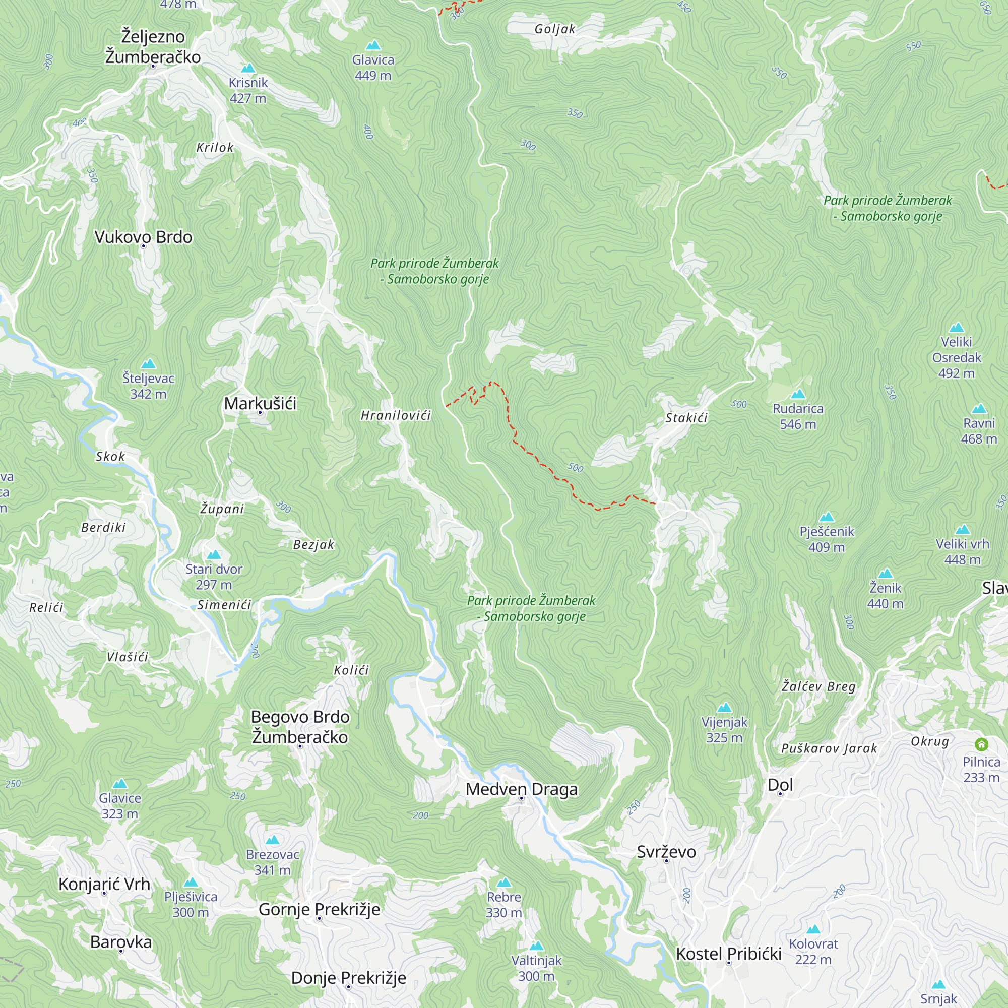 Ribički dom Slapnica map
