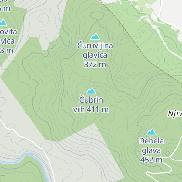 Map of Čubrin vrh