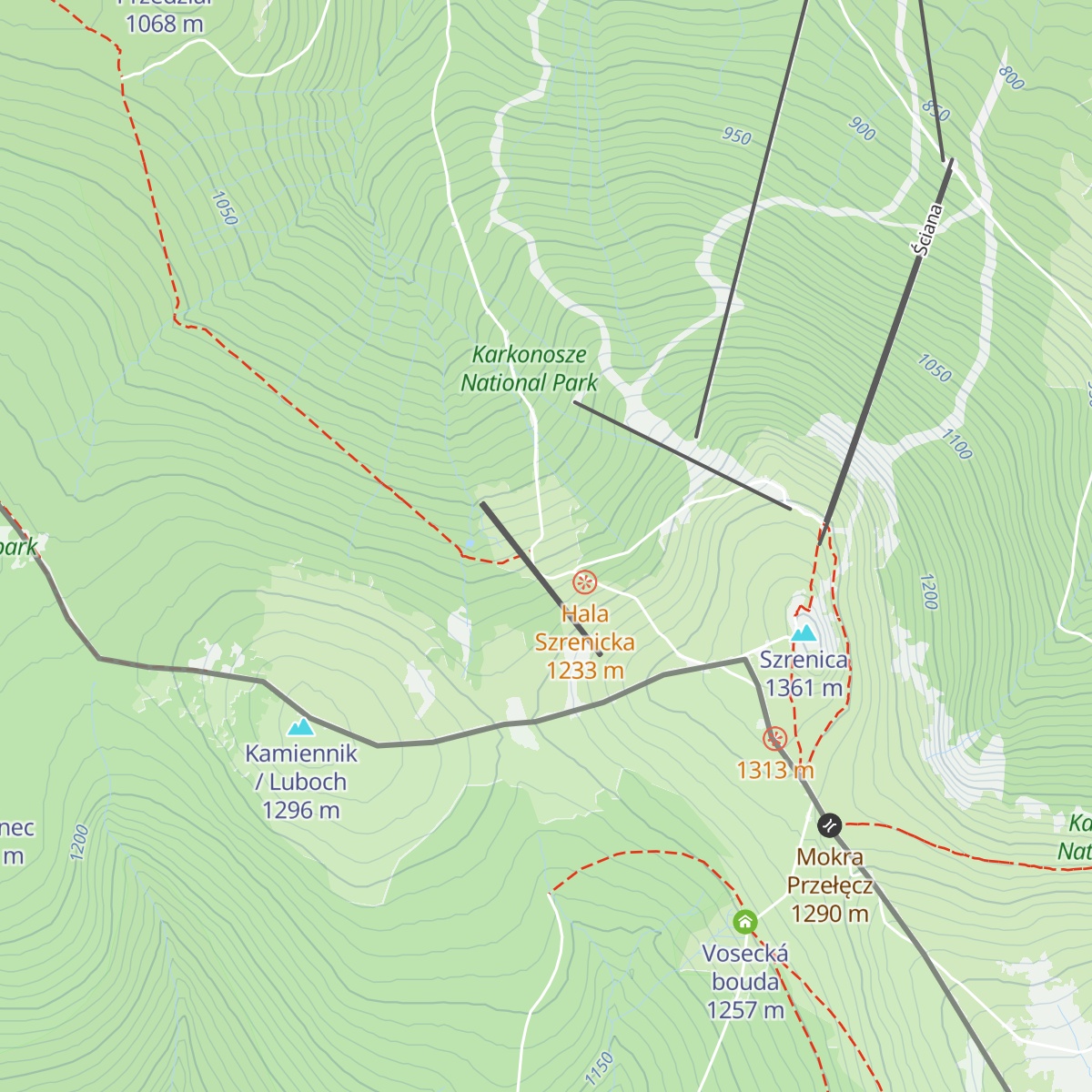 Schronisko PTTK na Hali Szrenickiej map