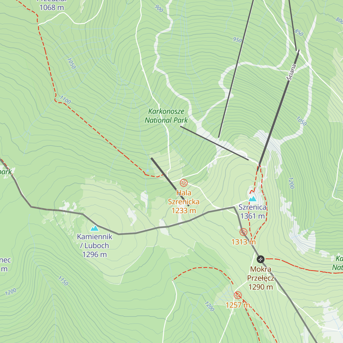 Schronisko PTTK na Hali Szrenickiej map