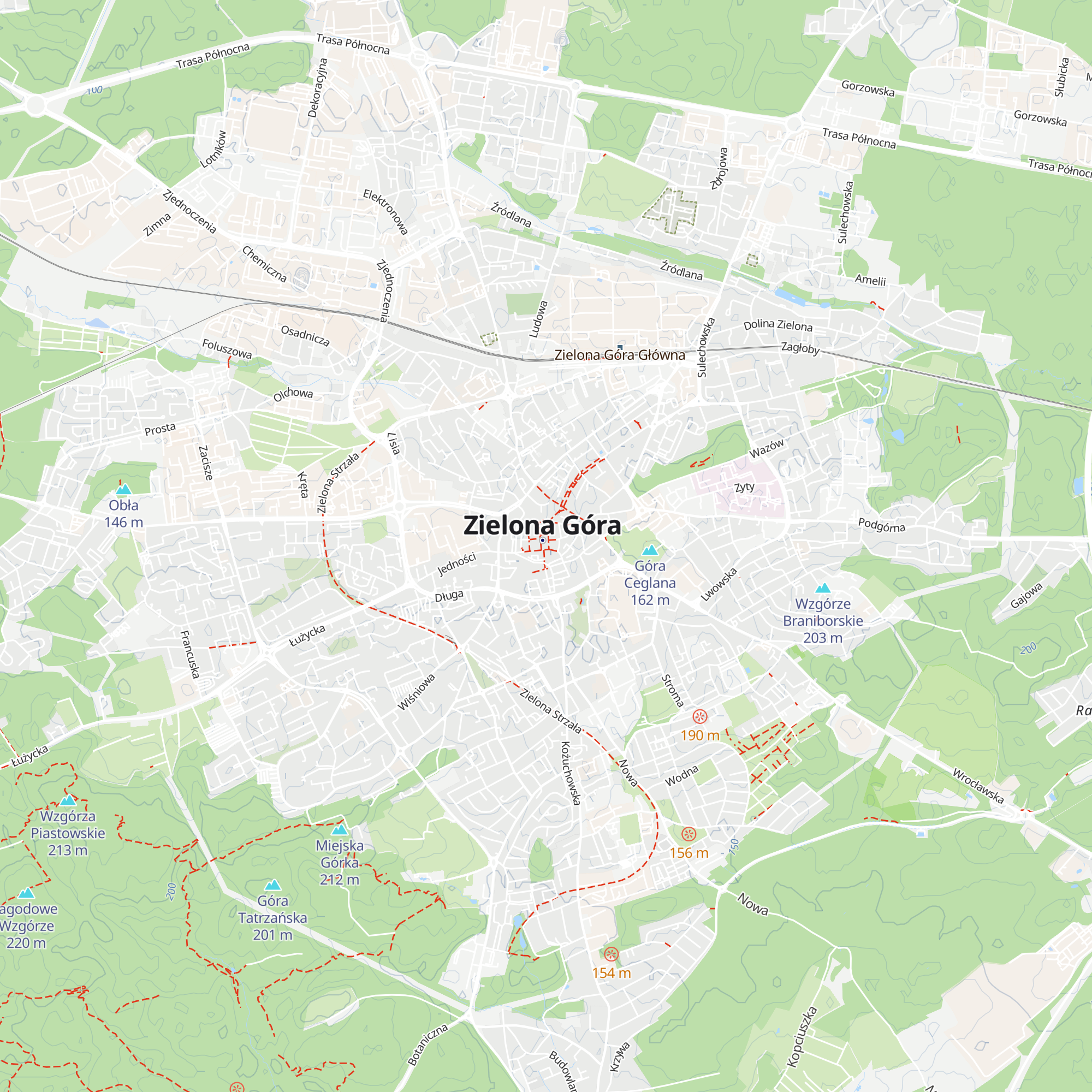 Visit Zielona Góra map