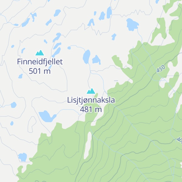 Map of Lisjtjønnaksla