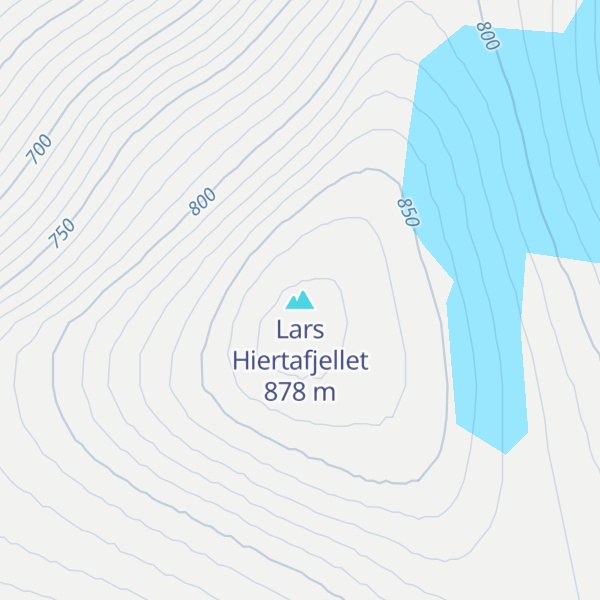 Map of Lars Hiertafjellet