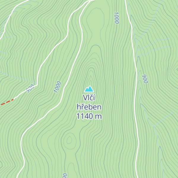 Map of Vlčí hřeben