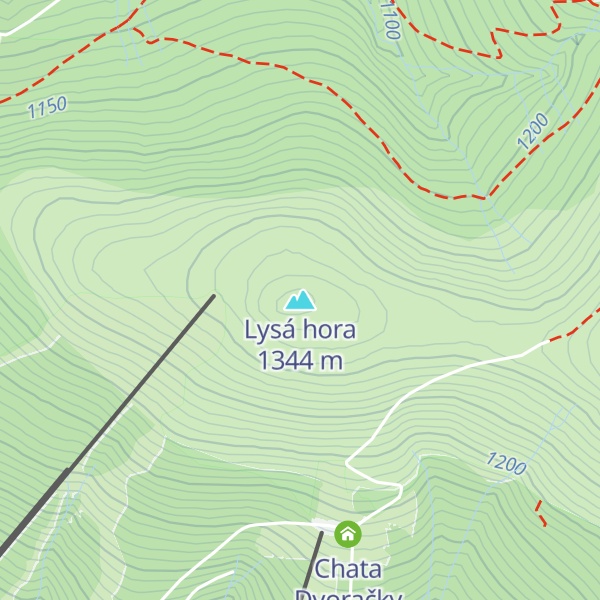 Map of Lysá hora
