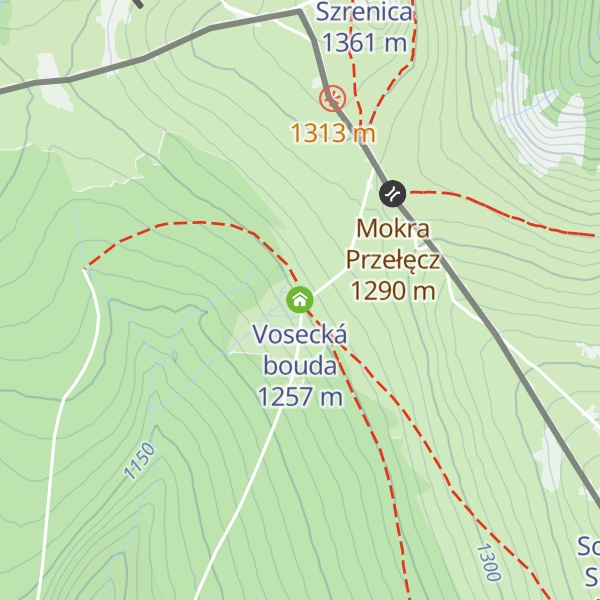 Map of Vosecká bouda