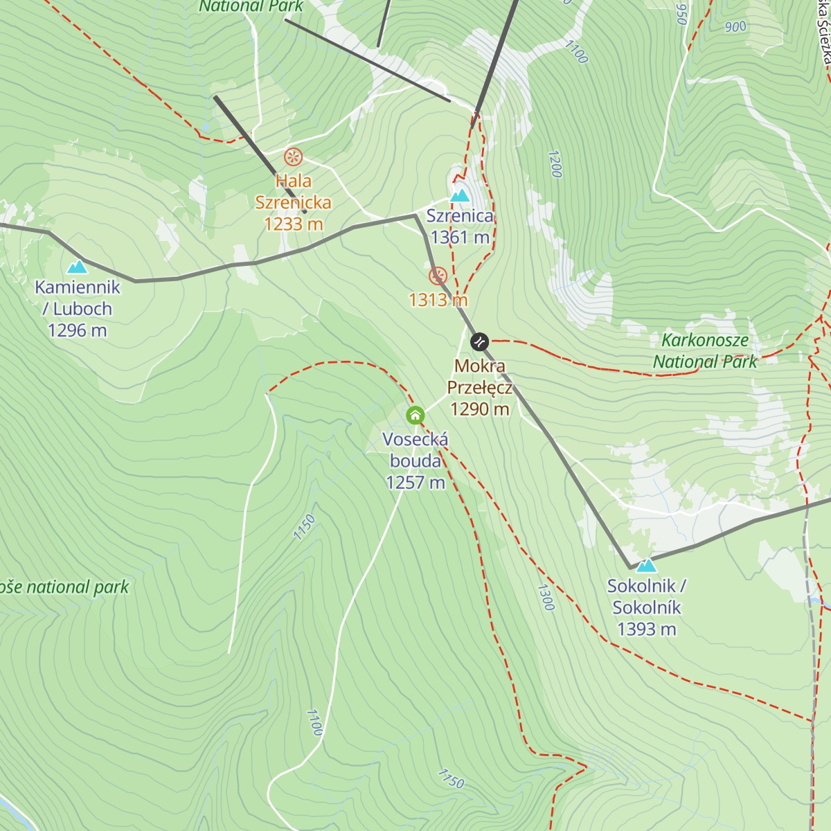 Vosecká bouda map