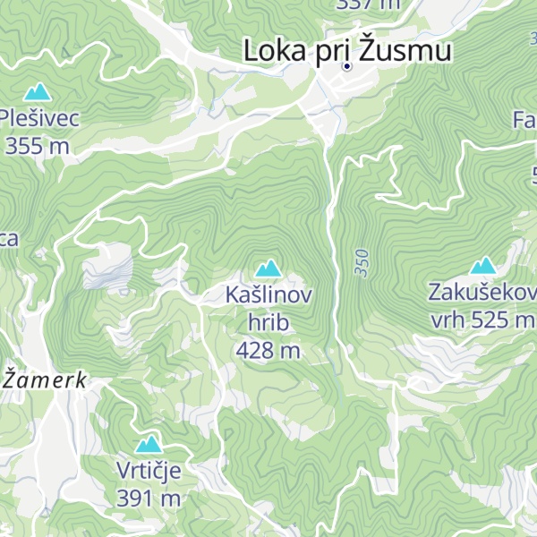 Map of Kašlinov hrib