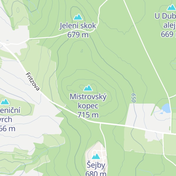 Map of Mistrovský kopec