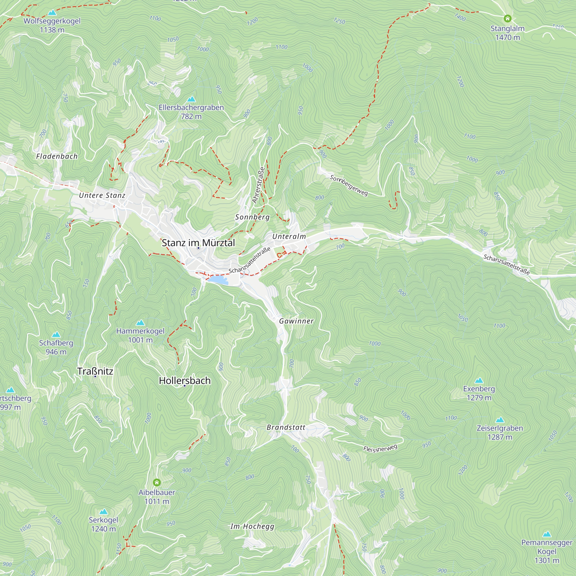 Sitzstatt Hütt'n map