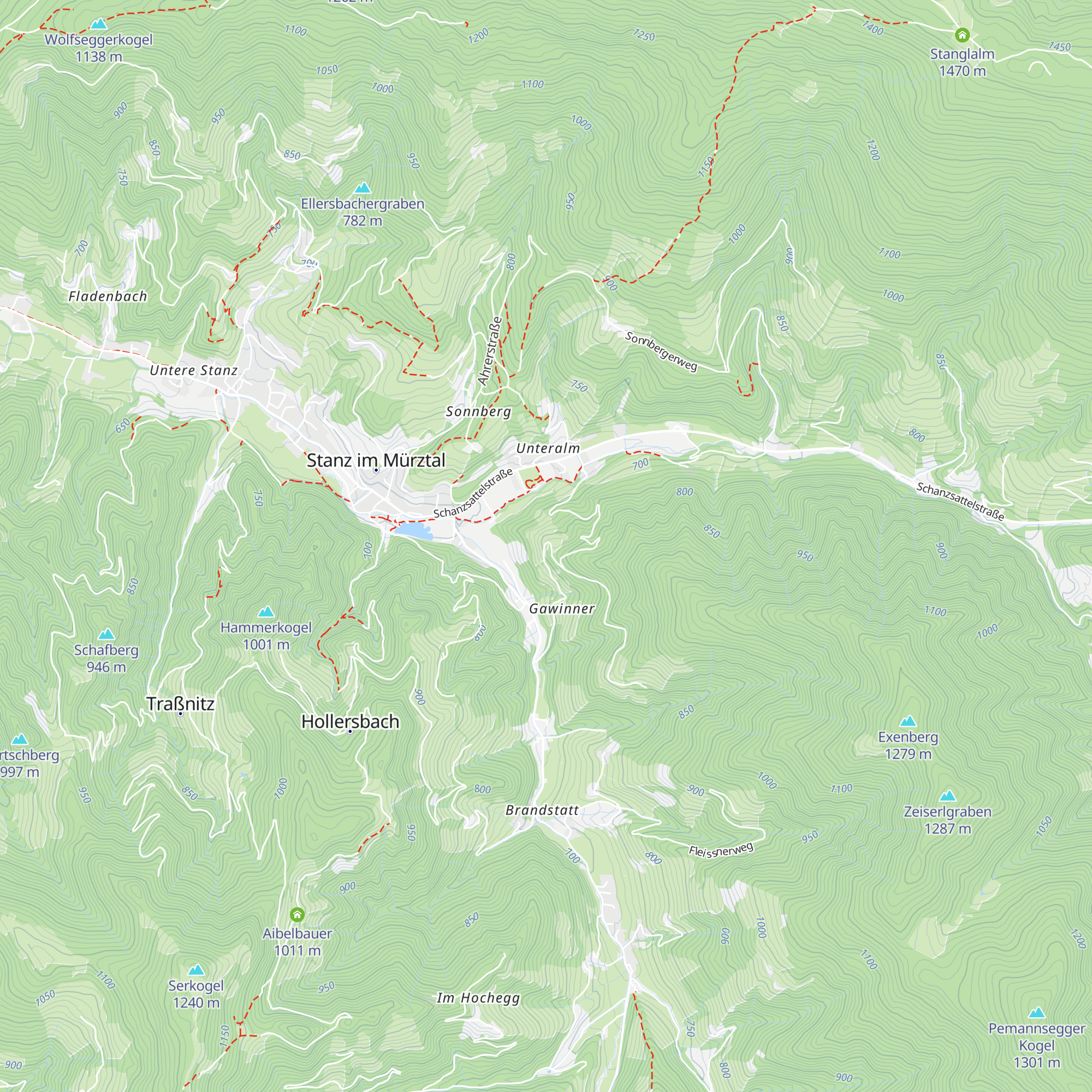 Sitzstatt Hütt'n map