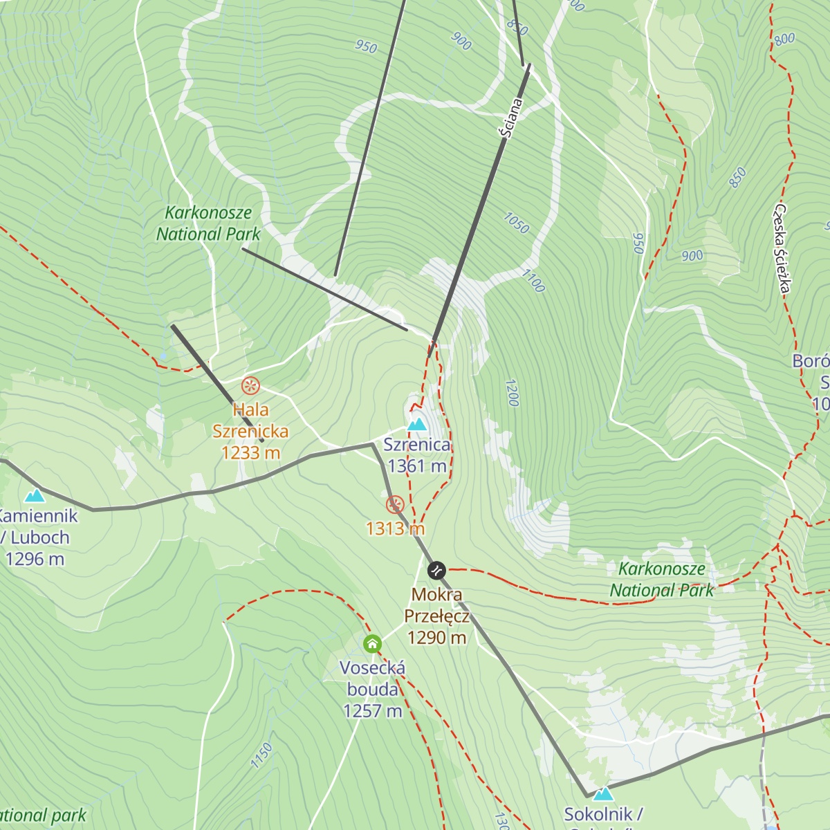 Schronisko Szrenica map