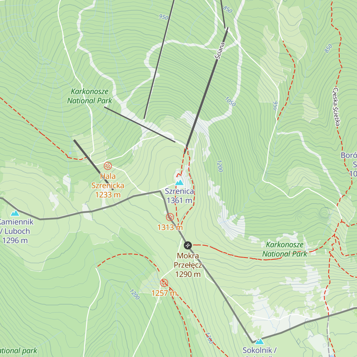Schronisko Szrenica map