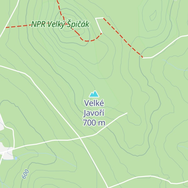 Map of Velké Javoří