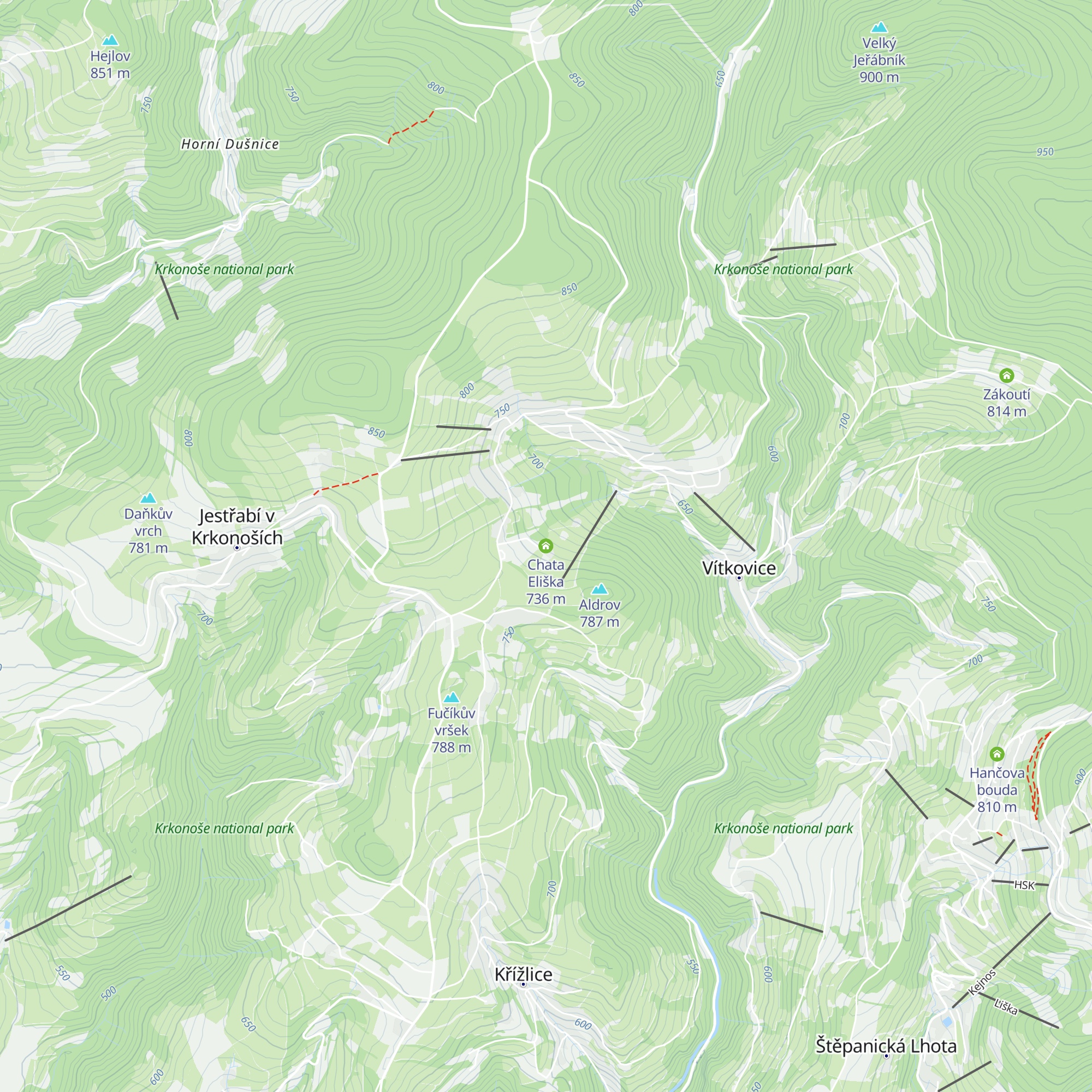 Chata Eliška map