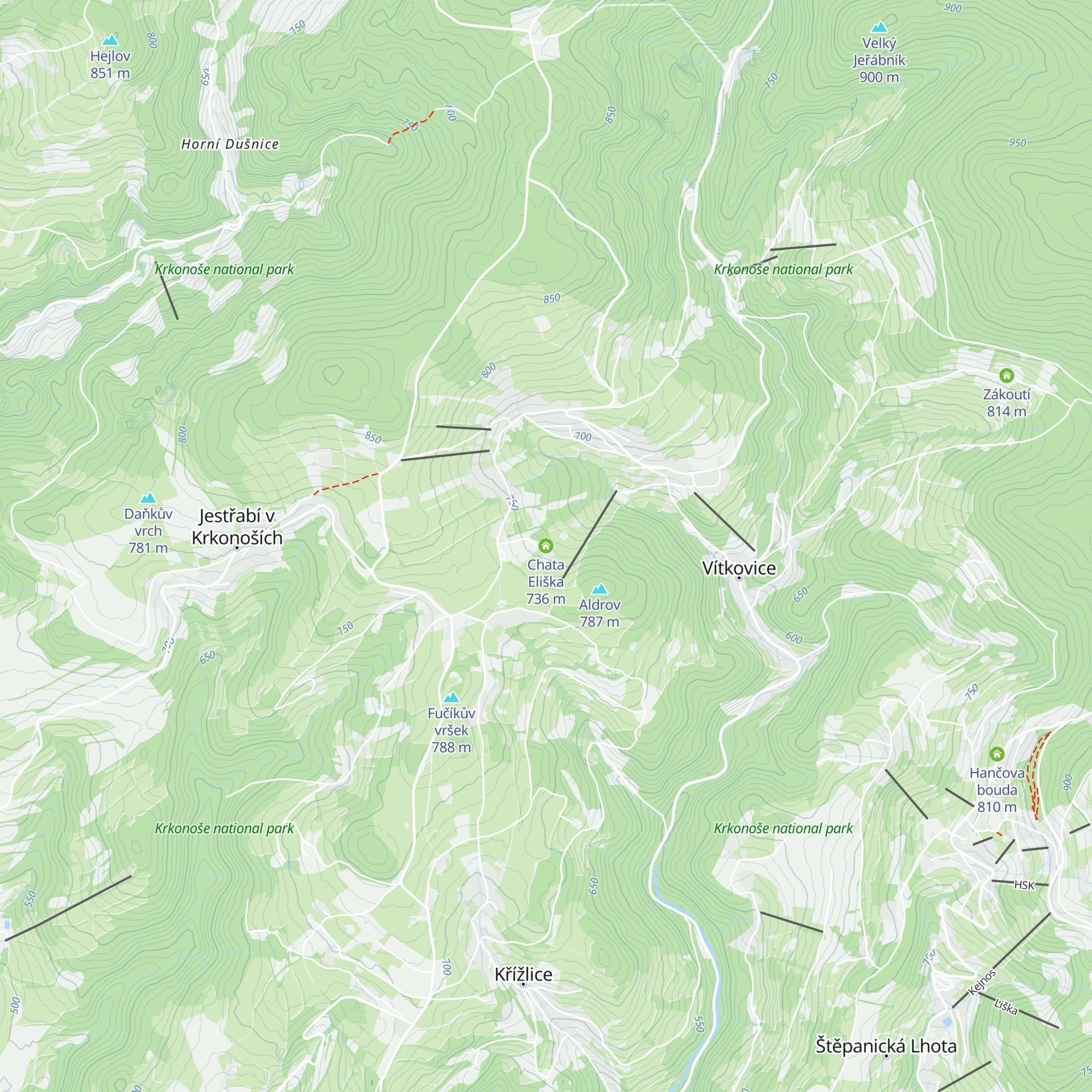 Chata Eliška map