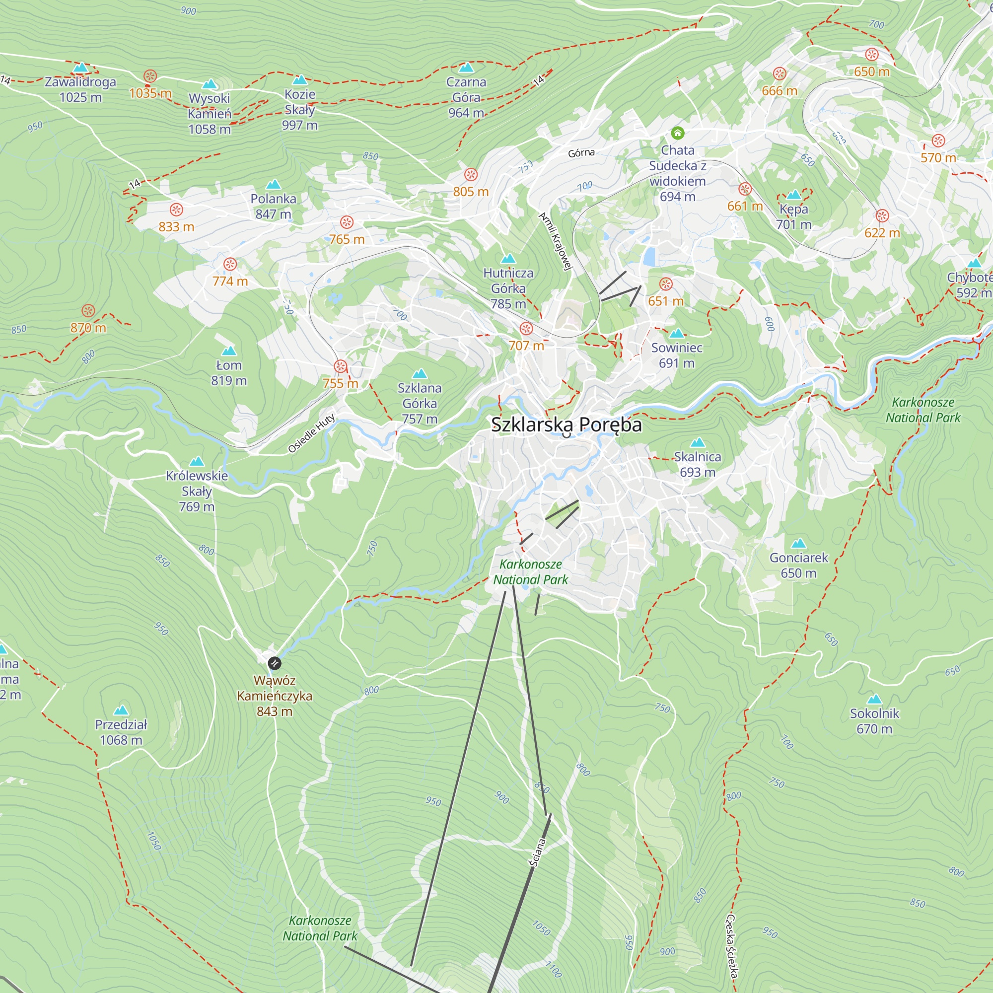 Chata Biegacza map