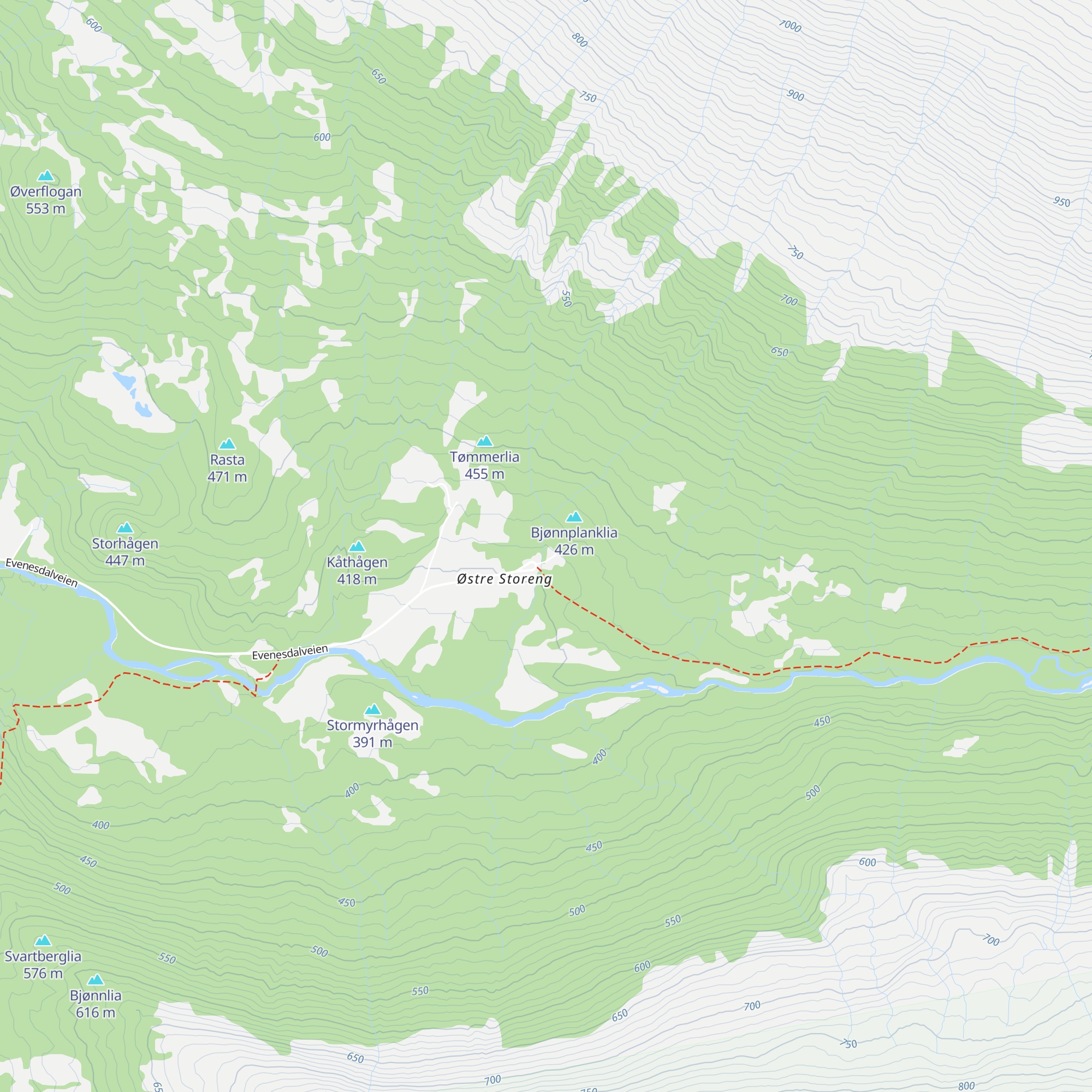 Storeng fjellgård map