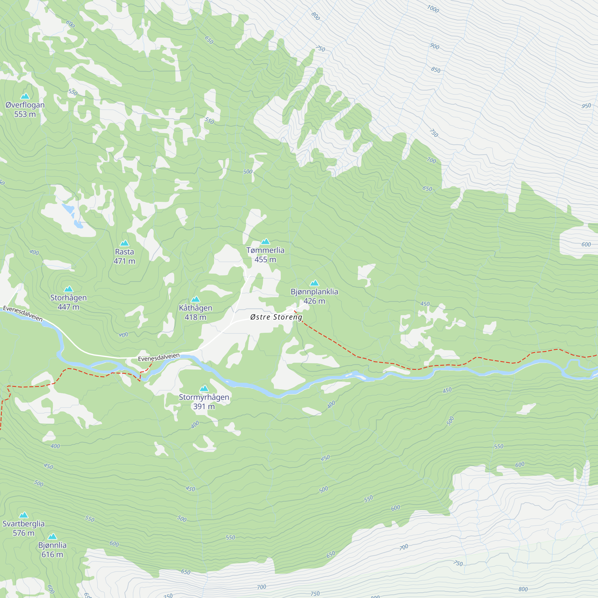 Storeng fjellgård map