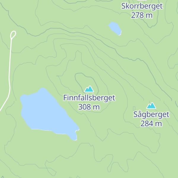 Map of Finnfallsberget