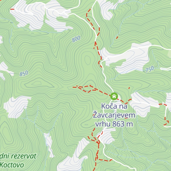 Map of Žavcarjev vrh