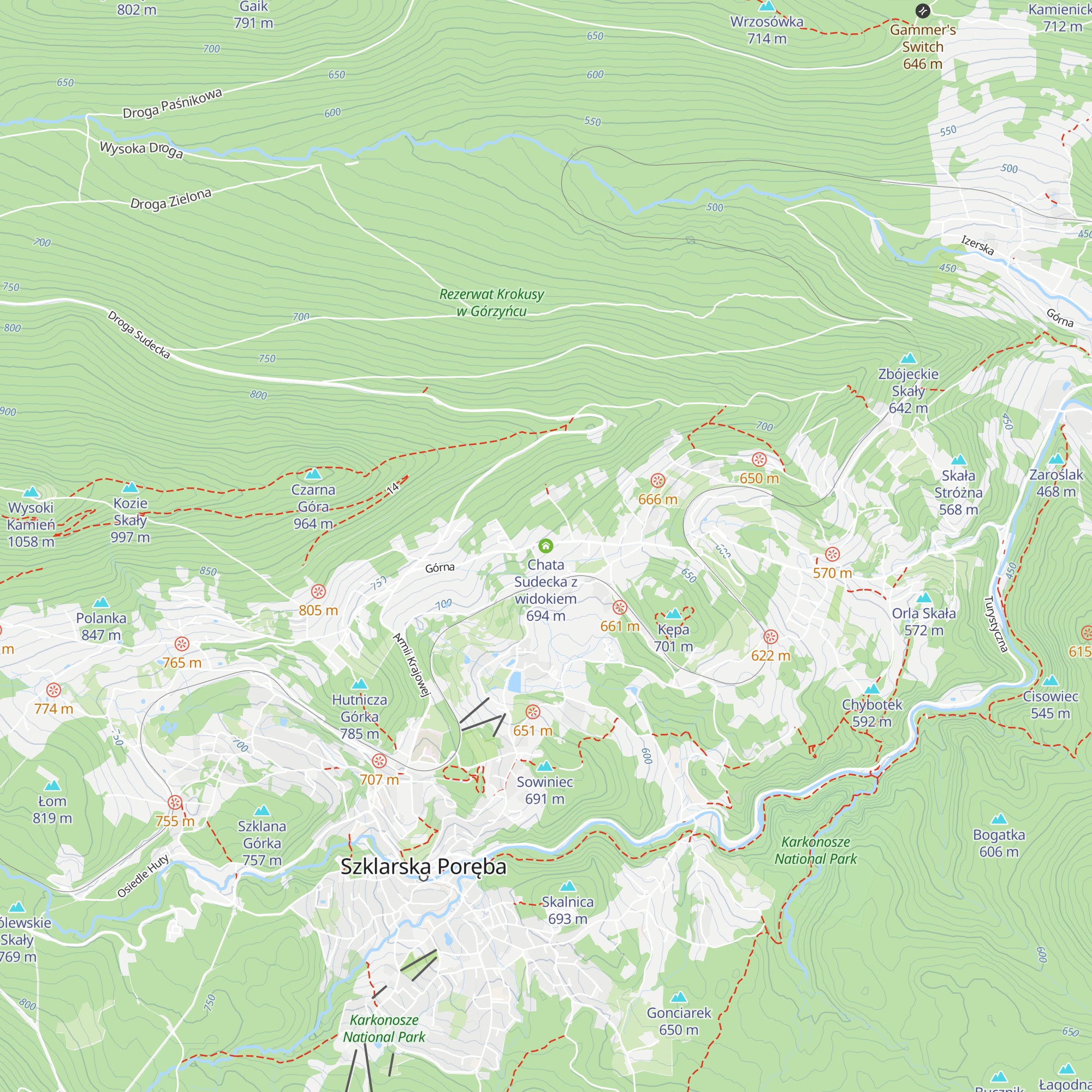 Chata Sudecka z widokiem map
