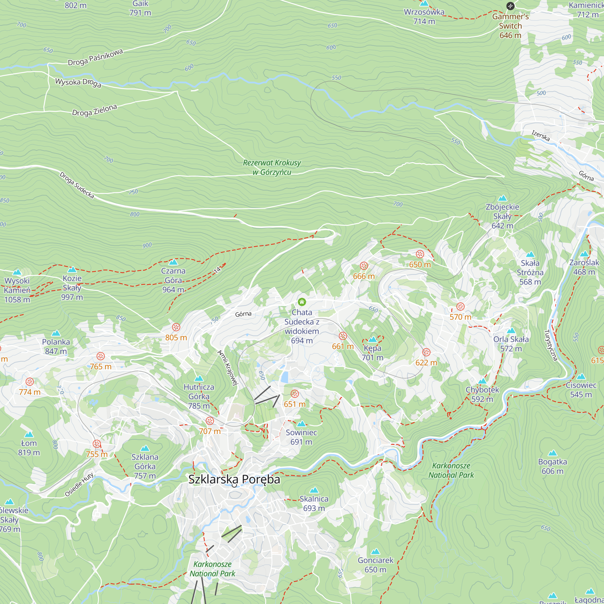 Chata Sudecka z widokiem map
