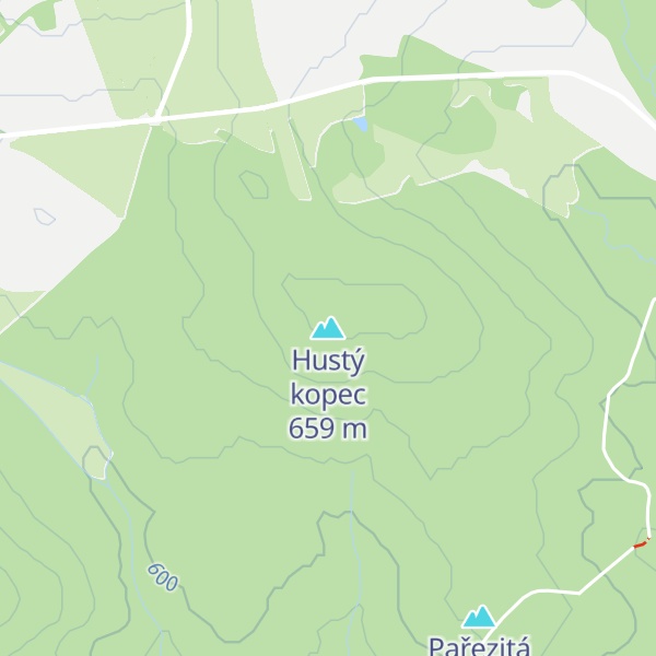 Map of Hustý kopec