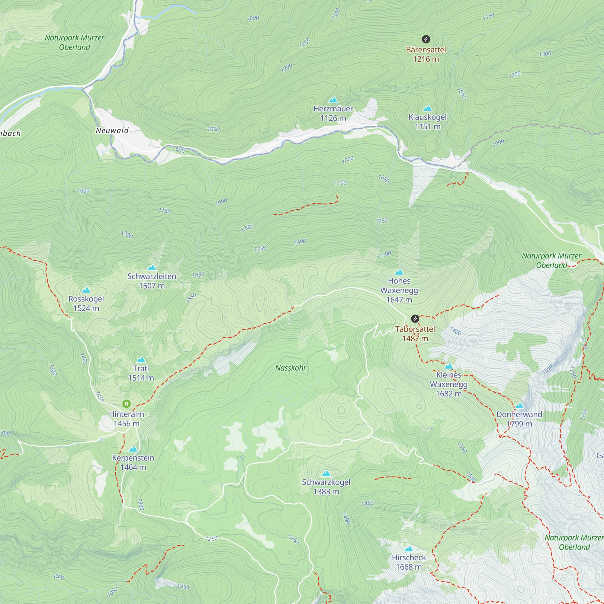 Waxenegghütte map