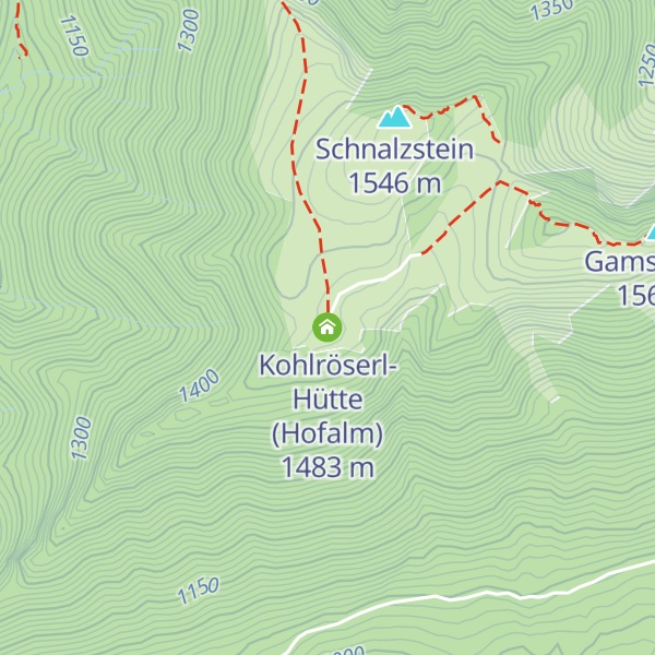Map of Kohlröserl-Hütte (Hofalm)