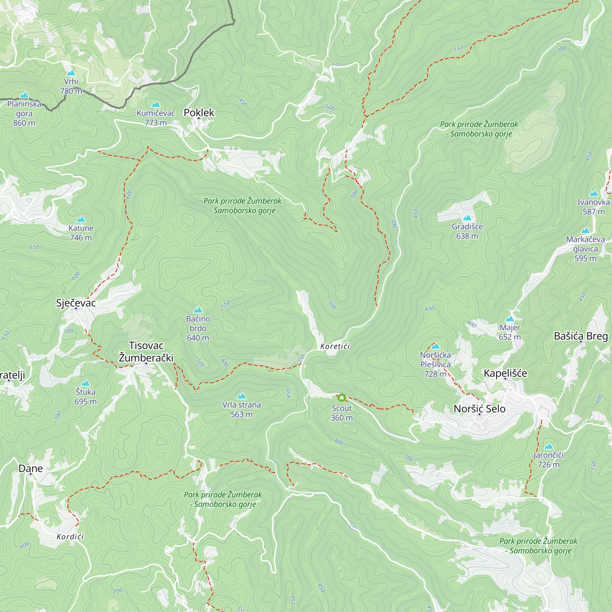 Izletište "Eko selo Žumberak" map
