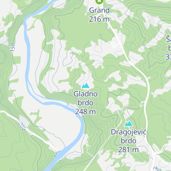 Map of Gladno brdo