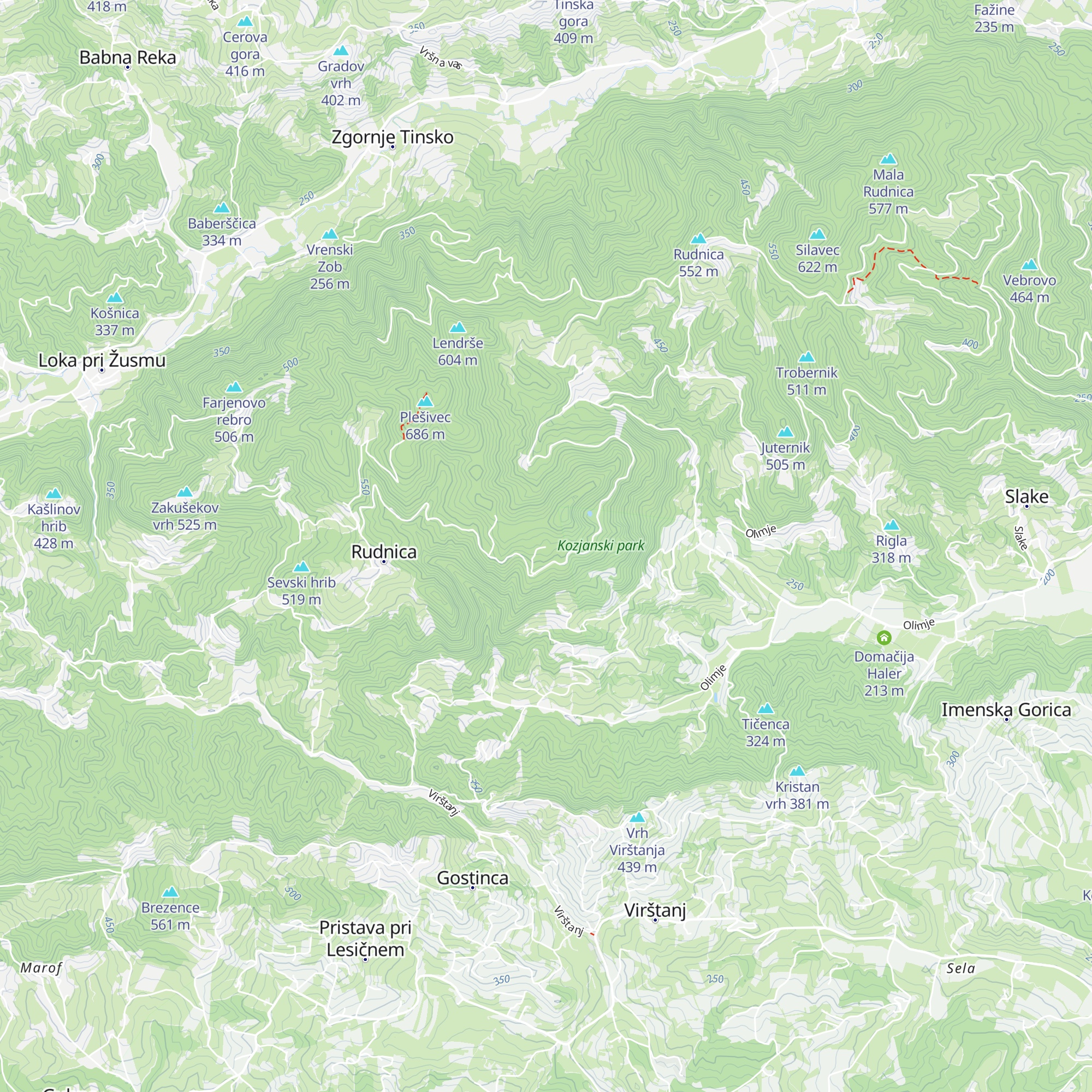 Lovski bivak LD Podčetrtek map