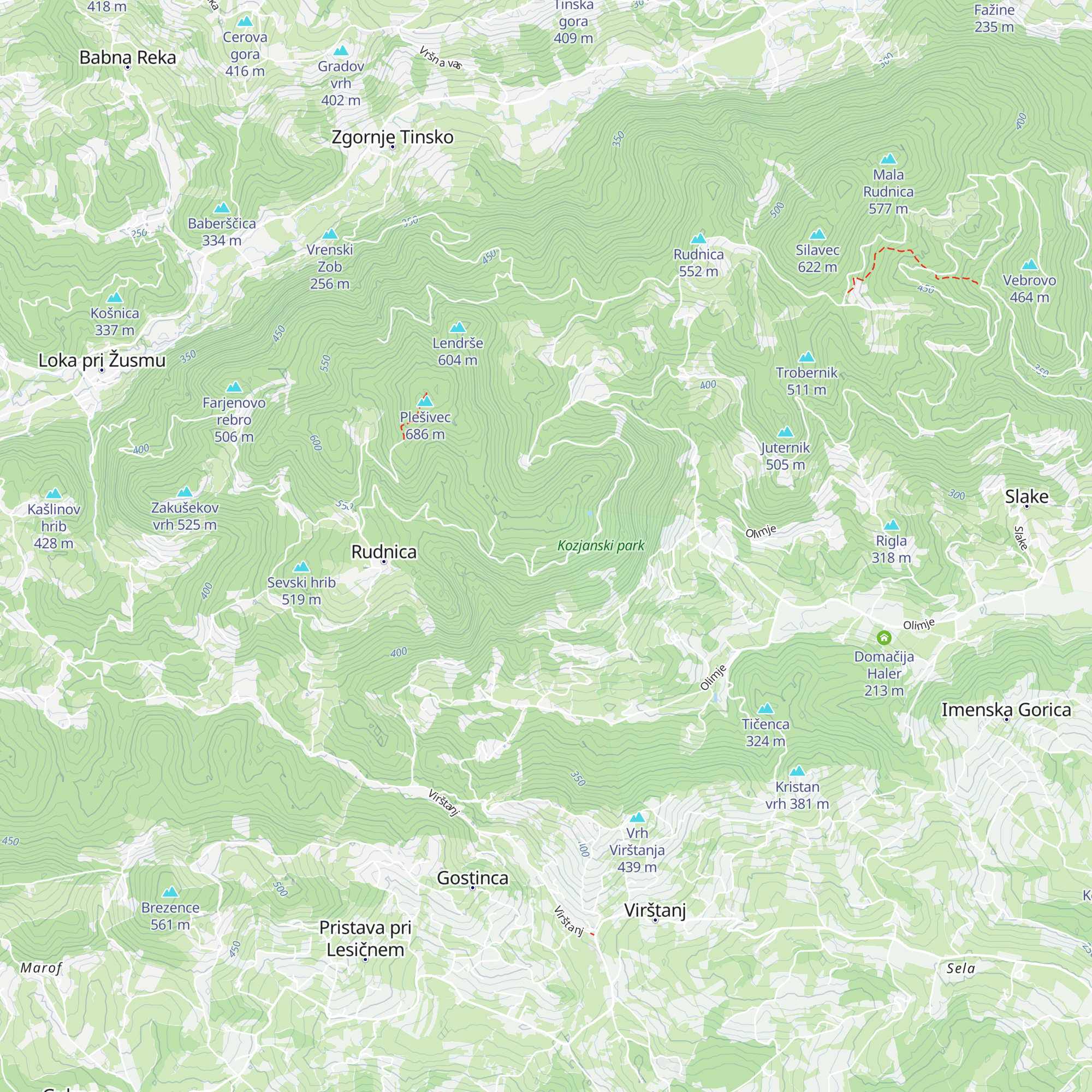 Lovski bivak LD Podčetrtek map