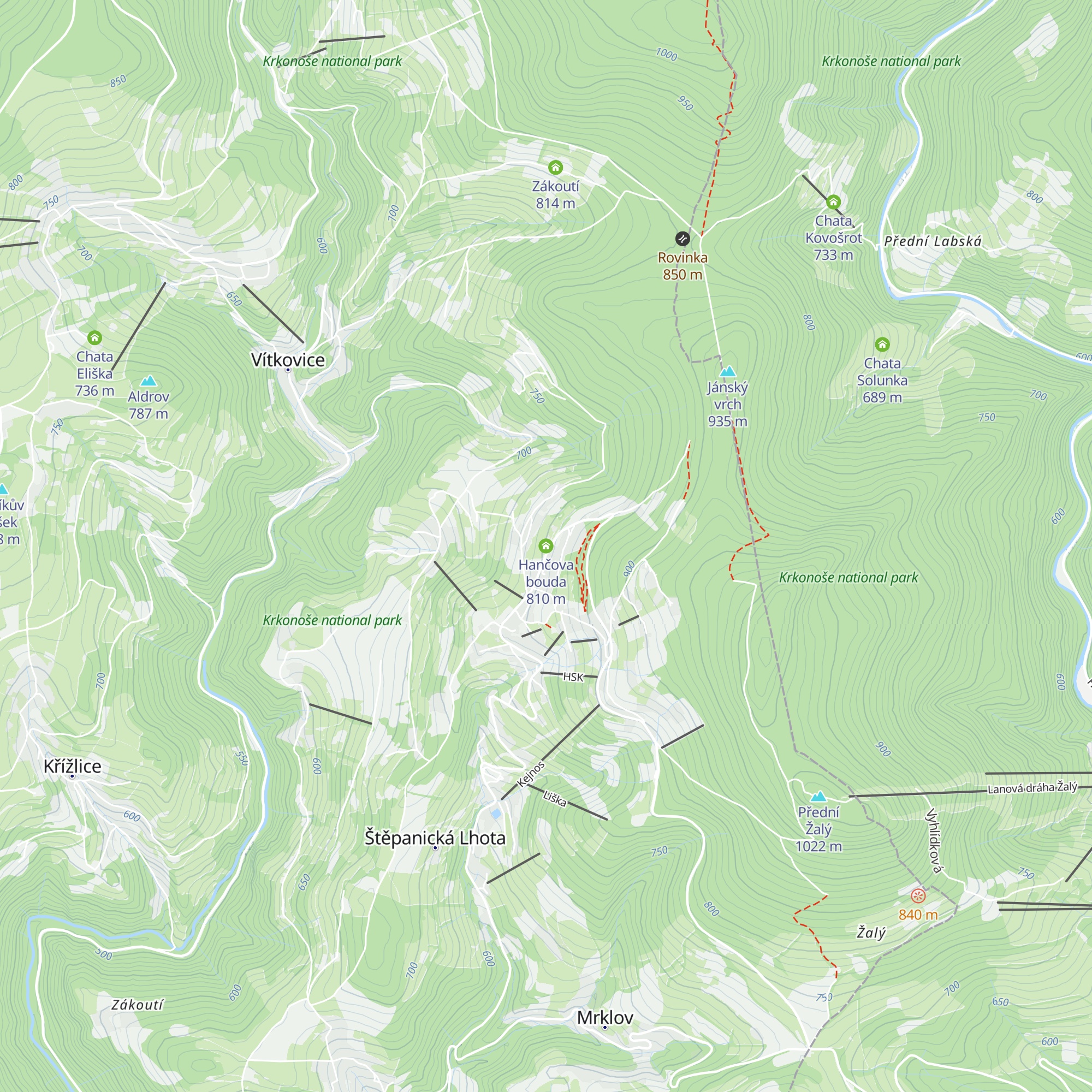 Hančova bouda map