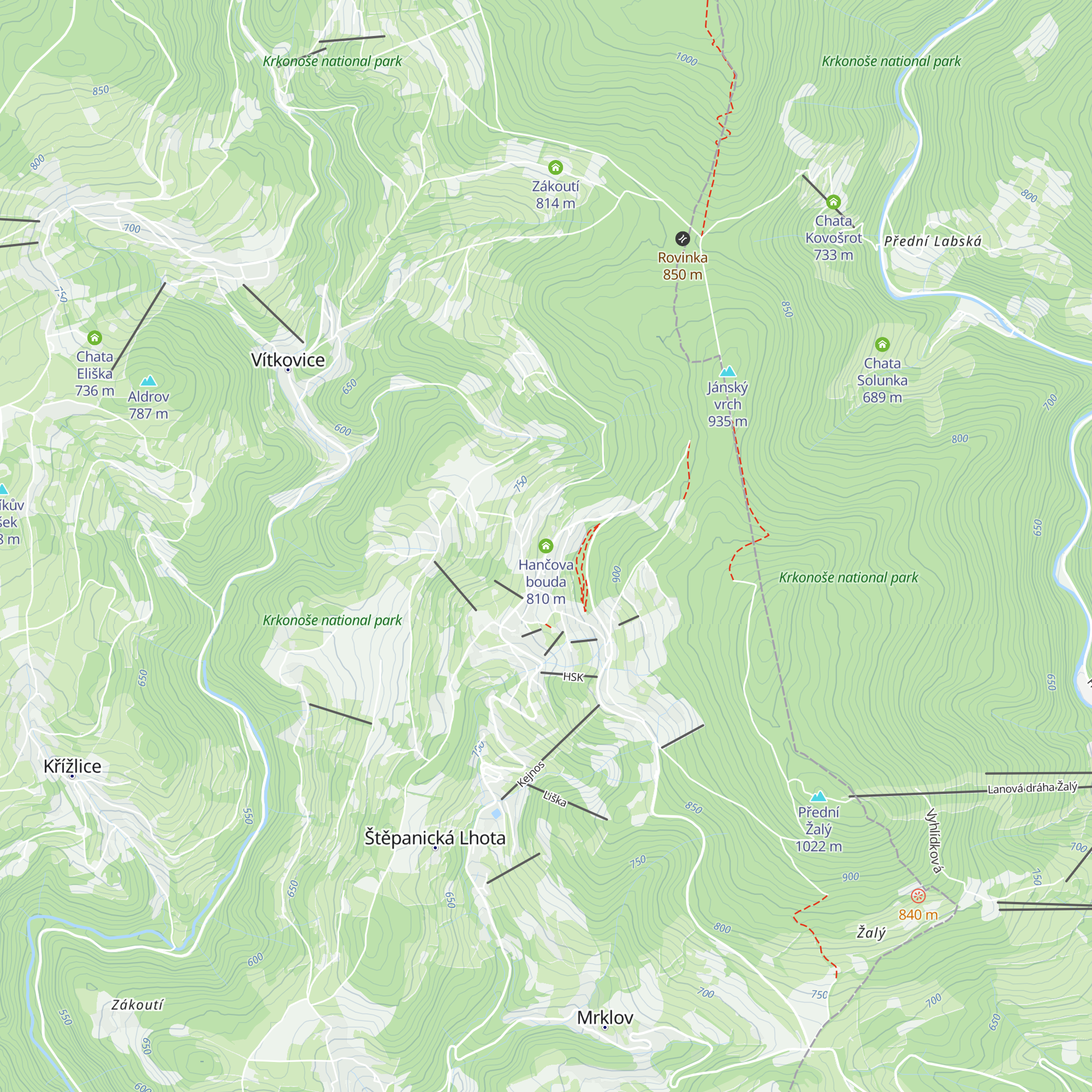 Hančova bouda map