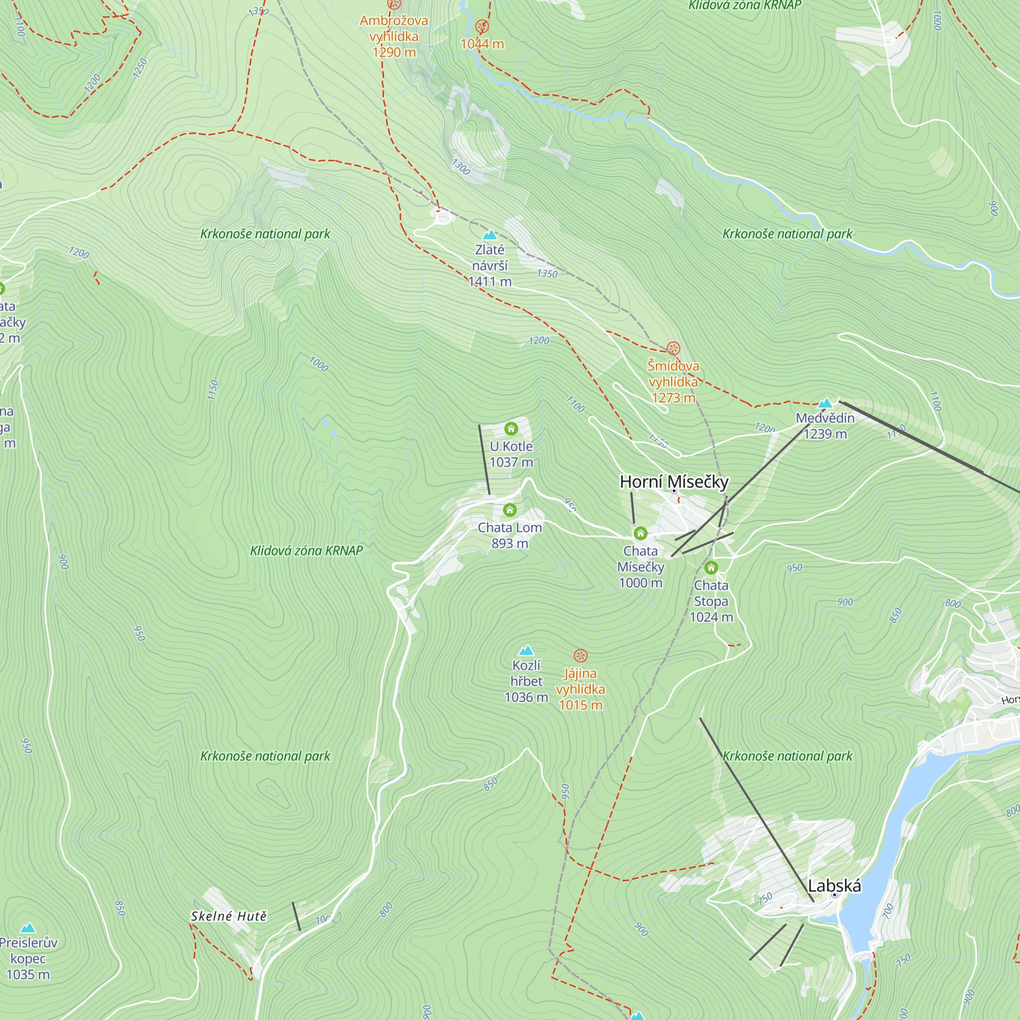Chata Lom map