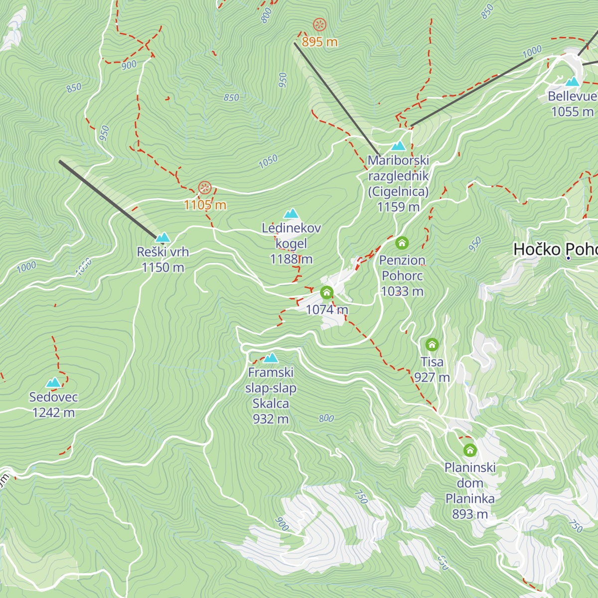 Mariborska koča map