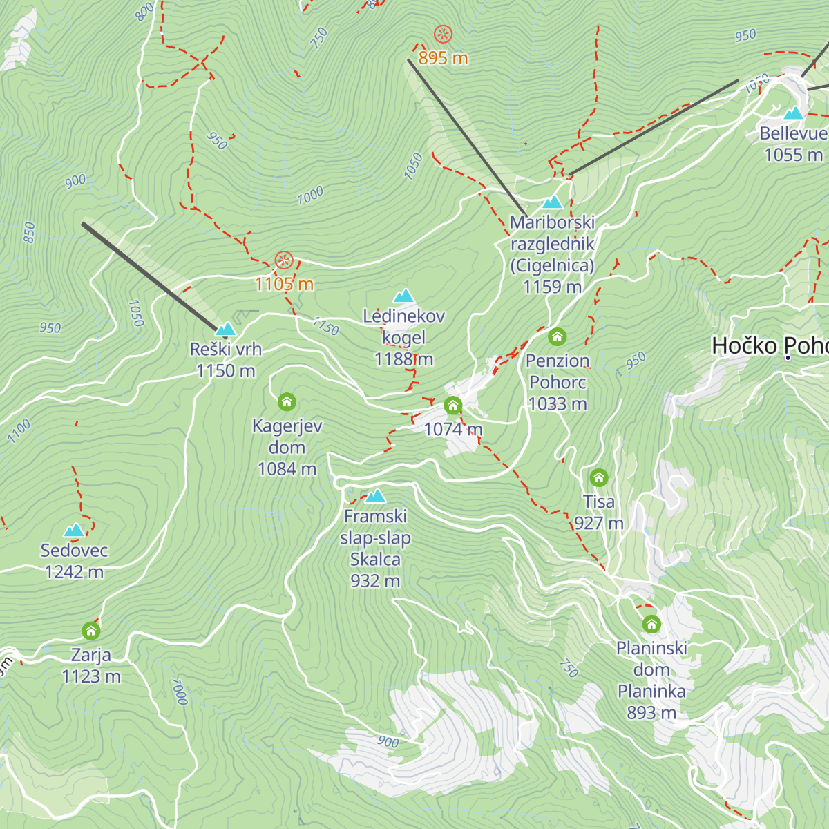 Mariborska koča map